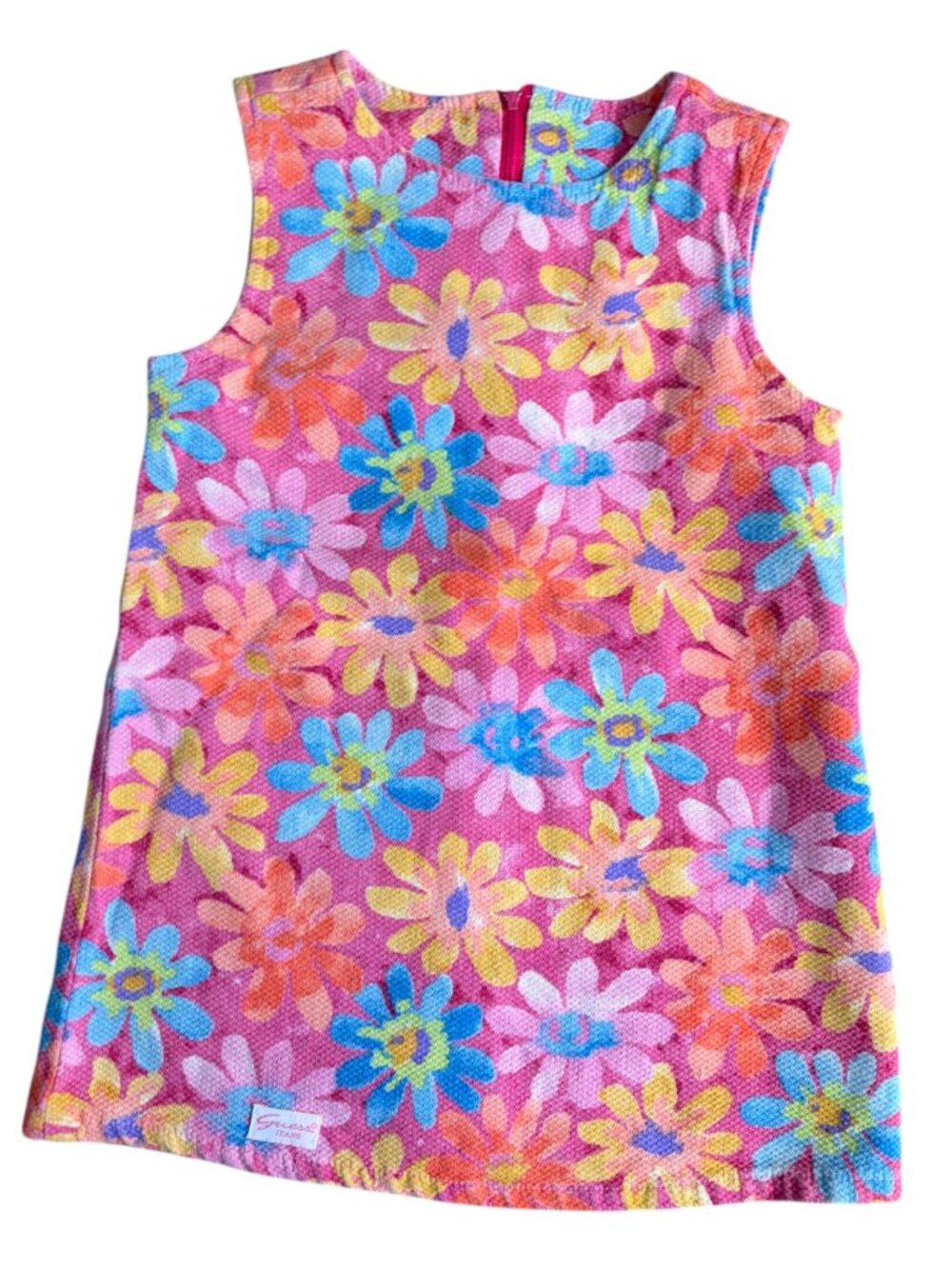 Vintage Baby Guess Retro Floral Print Shift Summer Dress Toddler Girl Size 5